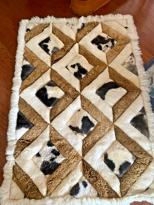 vintage Llama fur Wallhanging from Bolivia