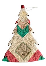 Quilted Patchwork Christmas Tree Wall Hanging "Home Christmas" Message 27"
