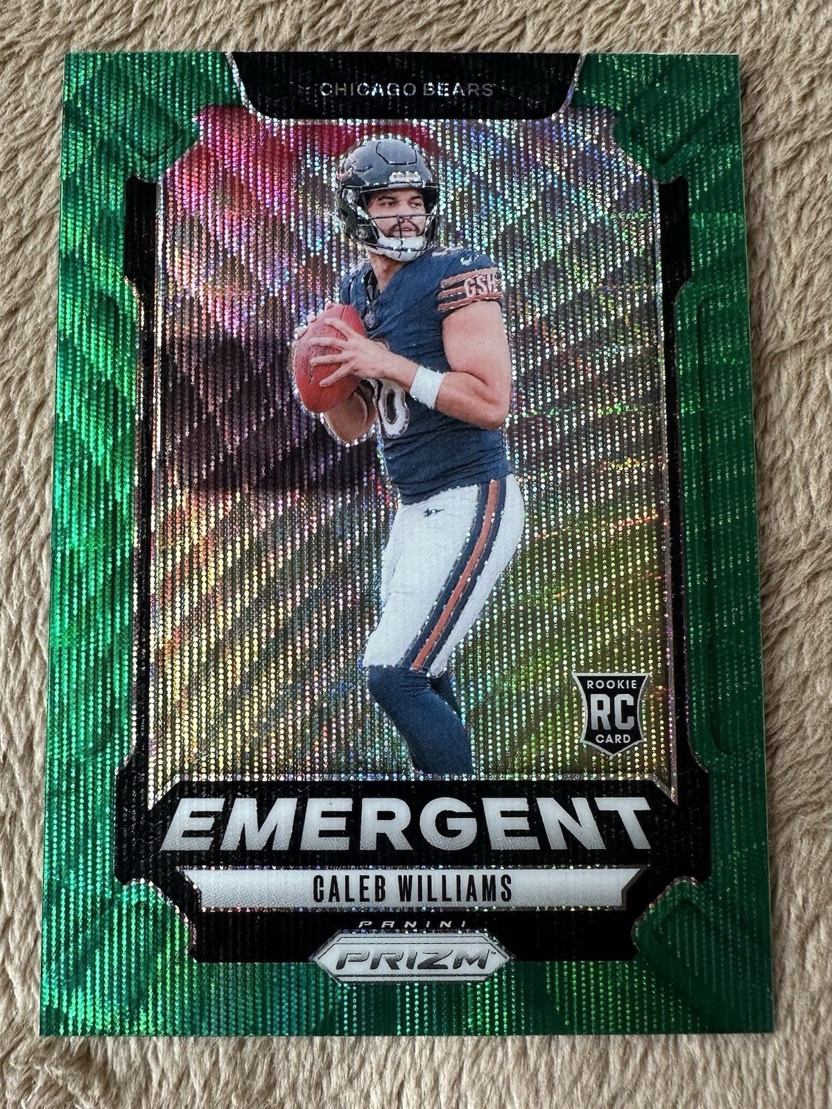 2024 Prizm Football Caleb Williams GREEN WAVE PRIZM Emergent Insert #1 Rc Bears