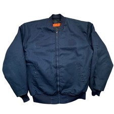 Vintage Red Kap Bomber Quilted Lined Bomber Jacket Mens Large Mechanic Work Navy