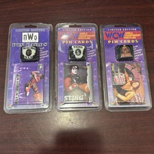 WCW Pin Cards Sting Macho Man Randy Savage The Giant WWF WWE Big Show