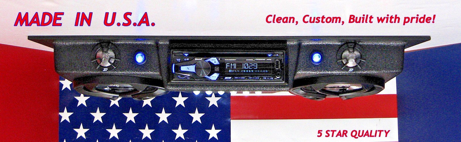 Overhead Stereo Console Utv  Roof Mount 6.5" Jvc Speakers