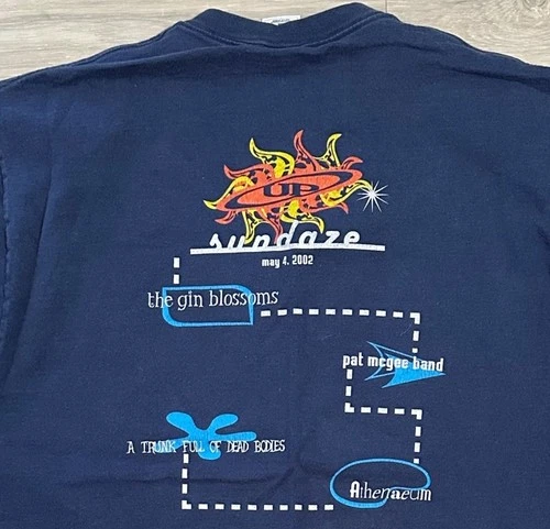 Gin Blossoms T-Shirt Lehigh University UP Sunda 2000s vintage concert t-shirt, vintage, single stitch, B+ condition