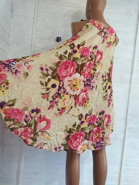 Women Ash Dress Beige Cotton 40 / L / 48