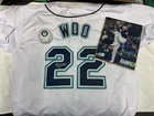 Bryan Woo Seattle Mariners #22 Bundle Signed Custom Jersey, Baseball & Picture