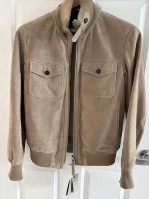 Tom Ford Suede Bomber Jacket 52 Stone - New With Tags