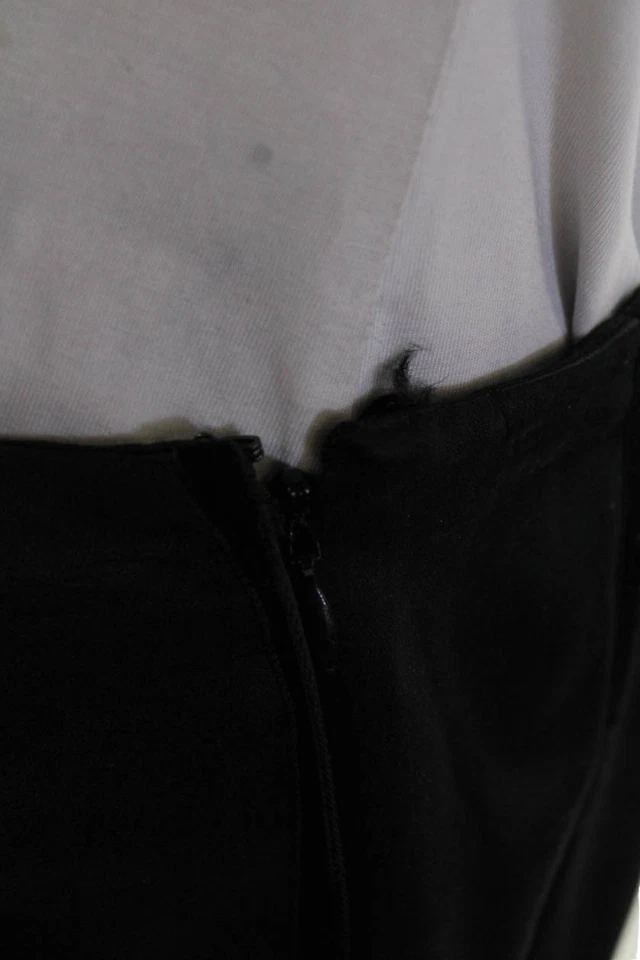 Falda Kay Unger Mujer Terciopelo Seda Rayas Línea A Negra Talla 8 Foto 4 de 4