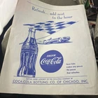 Rare Vintage 1940s ? Coca Cola Race Car ad Stock Car-Race Flag-Old Bottle