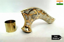 Solid Brass Walking Stick Handle   Vintage Style Cane Head 11 cm 