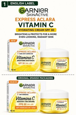 Garnier Express Aclara Vitamin C Face Cream SPF 30 Anti Manchas 50ml
