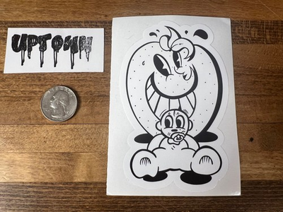 #ad Atomik Die Cut Graffiti Orange with Baby Sticker Street Art MSG MSK MIA $19.88