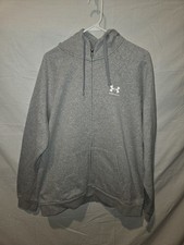 Under Armour Men's Gray Full Zip Sweatshirt Jacket Loose Hooded Pockets Size XL