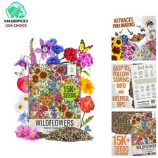 Bulk Wildflower Seed Mix - 1 Ounce, Open Pollinated, Attracts Butterflies & Bees 223.84 per gallon