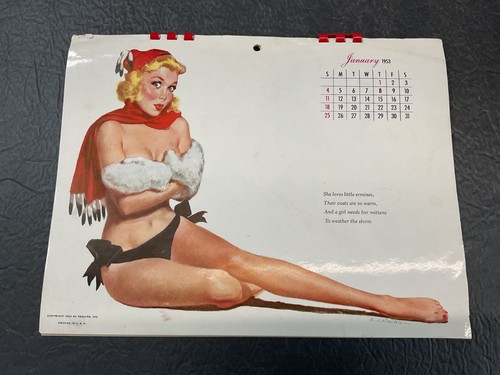 1953 Esquire Girl Pinup Calendar Same Days as 2026