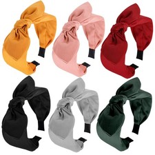 6 PCS Knotted Bow Headbands Women Turban Wide Top Knot Hair Bands Diademas
