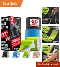 Athletic Grade Kinesiology Tape - 16.4 ft Rolls for Pain Relief & Quick Recovery 6.60 per gallon