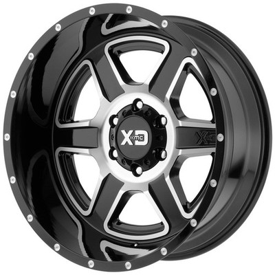 XD Series KMC Wheels XD832 Fusion Gloss Black Machined 20x9 Alloy Steel Wheel
