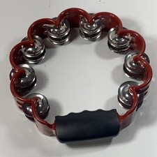 Tambourine Audster AUD-TB1R Red with Black Handle