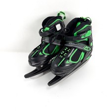 Nattork Adjustable Kids Ice Skate for Boys Girls Sz US 1-4 Green Black