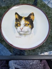 Vintage Coalport Cat Plate By Derick Bown 1990 With L/let And Wall Hanger. 170mm