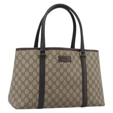 GUCCI GG Supreme Borsa Tote Bag PVC Beige Argento 114595 Autore 194324