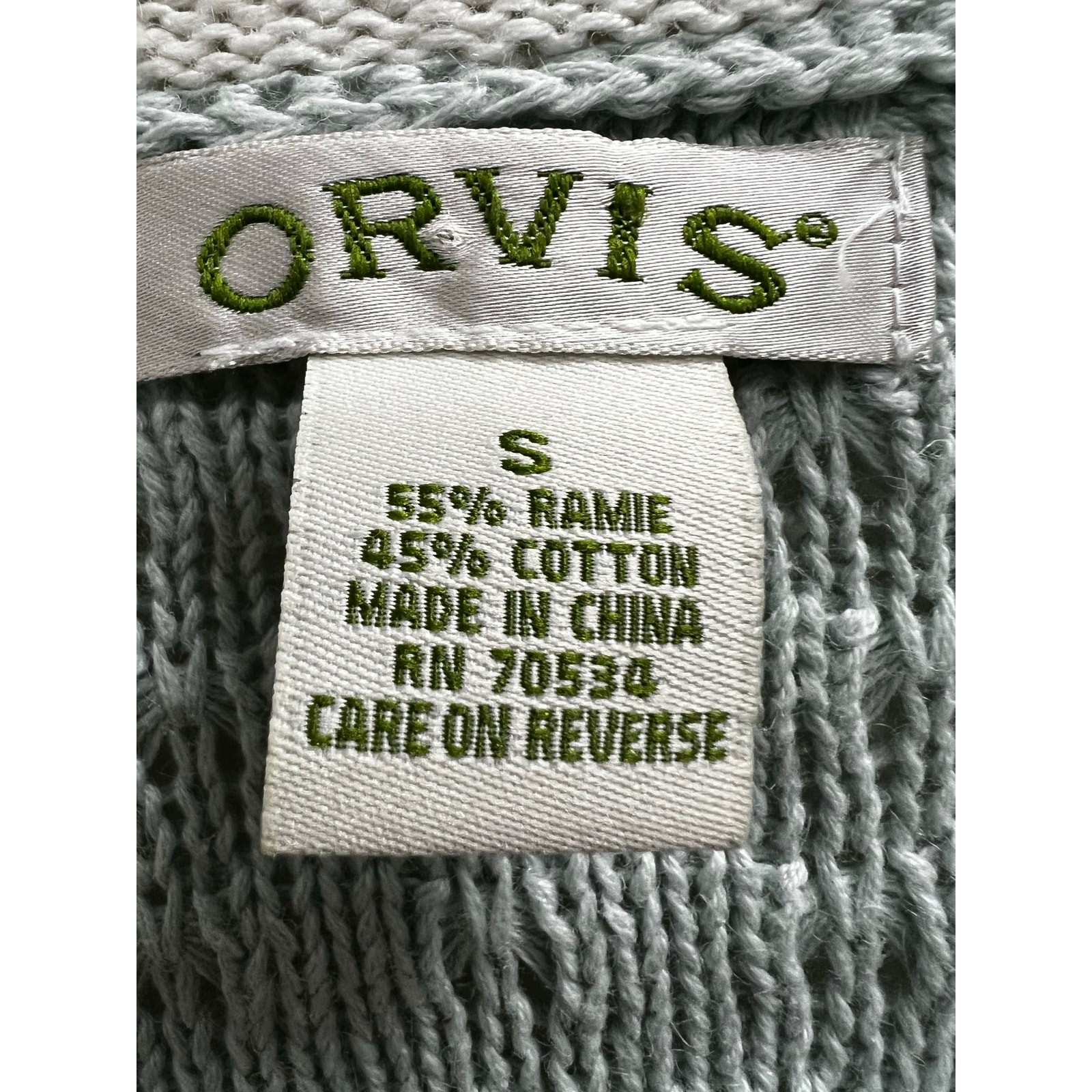 ORVIS patchwork knit button cardigan tan cream gr… - image 4