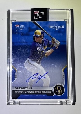 2021 Topps Now Christian Yelich Auto 31/49 PS-21B Brewers MINT  