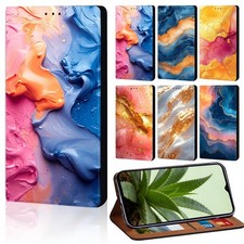 Abstract Fluid Art Leather Cover Case For OPPO A5/A54S/A55/X3/X5/A74/A93 5G