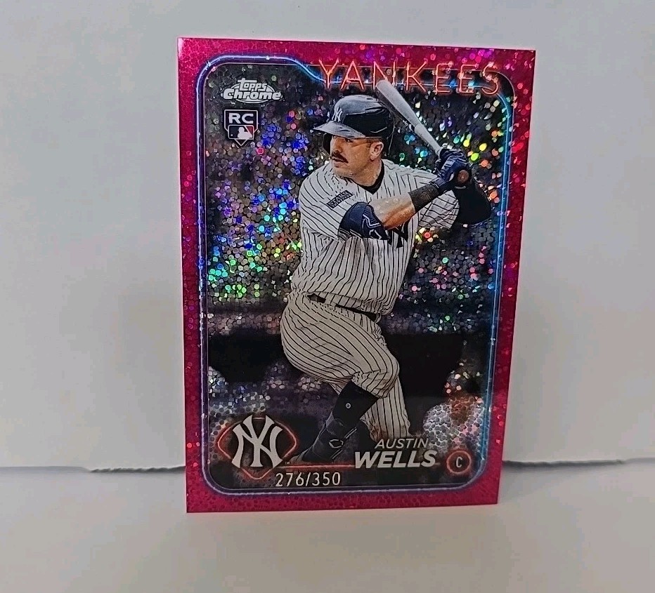 2024 Topps Chrome - Austin Wells #281 Magenta Speckle Refractor /350 (RC) YANKEE