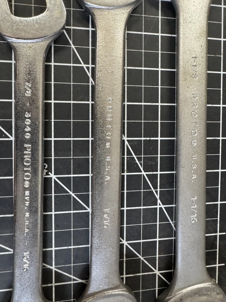 Juego de llaves de extremo abierto doble Proto Professional USA 10 piezas - Offset, tamaños SAE Foto 3 de 4