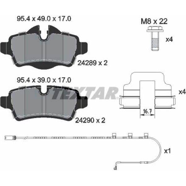 Textar 2428904 Bremsbelagsatz FüR Mini Clubman R56 R57 R55-image