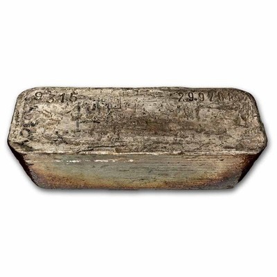 963.81 oz Silver Bar - Vintage Hoboken Silver Bar | eBay