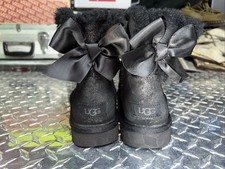 UGG Mini Bailey Bow Women's Booties - Black & Glimmer, US 5  *New w/out Box