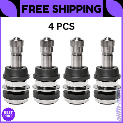 TR416 Valve Stem, 4 Pack Premium Metal Tire Valve Stems for Tubeless Tires, Fits