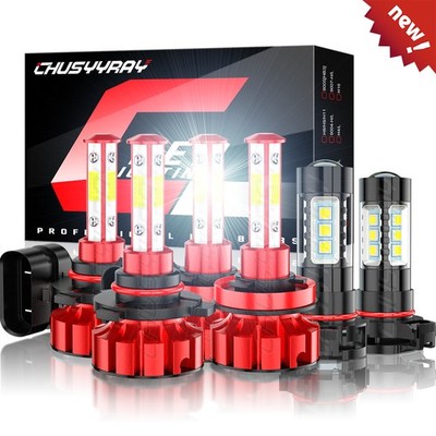 Para For GMC Canyon 2015-2021 Faros LED Hi/Lo Beam + Bombillas de luz antiniebla