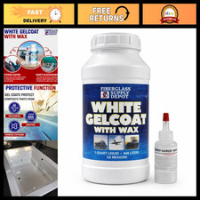 White Gelcoat with Wax - UV-Resistant Marine Coating for Interior Exterior - Q
