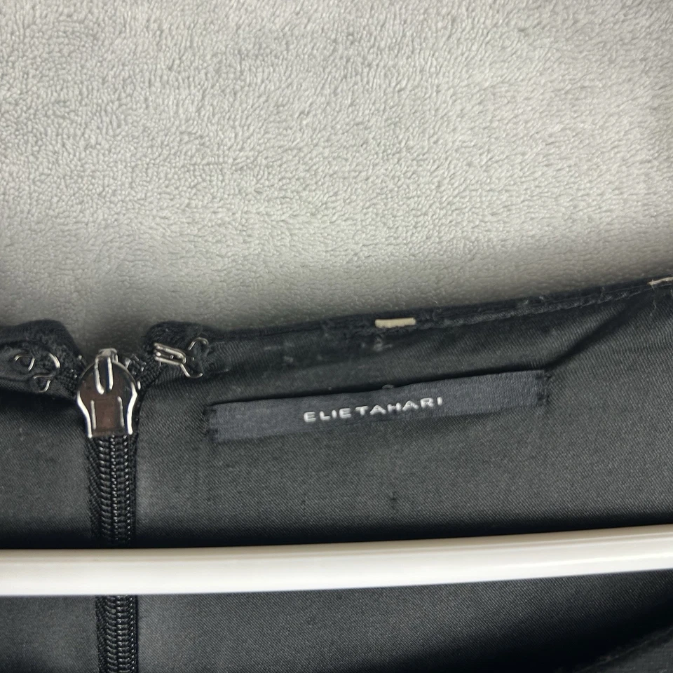 Vestido Vaina Elie Tahari Negro Para Mujer Manga M 3/4 Forrado Carrera Lujo Foto 3 de 4