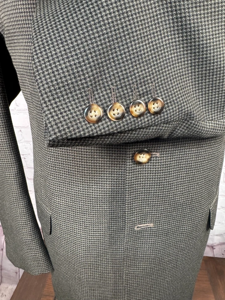 Chaqueta Blazer Abrigo Deportivo GEORGE Para Hombres Marrón CUADROS FINOS 3 Botones Calce Clásico 42R Foto 4 de 4