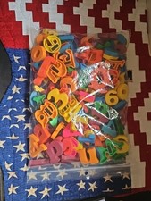Big Lot Of 150 plus Magnetic Plastic Alphabet Letters  Numbers Multi-Colored