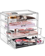 Sorbus Acrylic Makeup Organizer Set, 4-Drawer Vanity  Countertop Cosmetic Stora