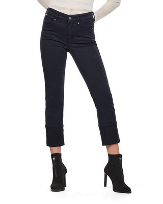 G-Star Damen Jeans Straight Noxer 4311 moto high straight, Dunkelblau, W27 L32
