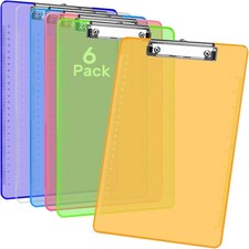 Plastic Clipboards A4/Letter Size 8.5X11 Clear Colored Clip Boards Hanging Hard