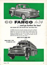 1954 FARGO MODELS 1/2 TONS TO 40,000 LBS TRUCKS  ORIGINAL AD
