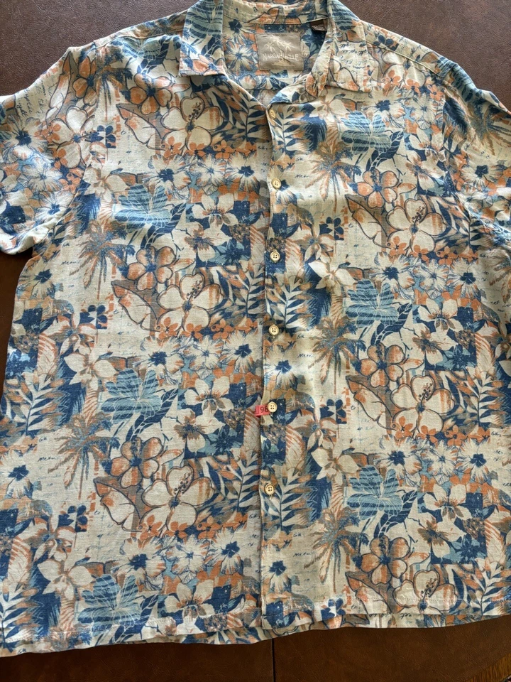 Camisa con botones Margaritaville para hombre, XXL multicolor, manga corta Foto 3 de 4