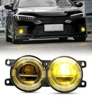 Yellow Lens Fog Lights Driving Lamp Fit for 16-26 Honda Civic Sedan Hatchback