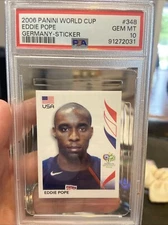 2006 Panini Eddie Pope #348 USA FIFA World Cup Germany-Sticker PSA GEM MINT 10