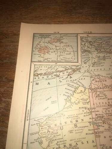 1892 Australia and New Zealand Antique Atlas Map Butler's Complete Geography - Picture 5 of 5