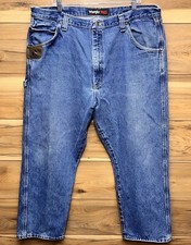 Wrangler Jeans Men's 42 X 30 Blue 100 Cotton 5 Pockets Straight Leg Zip Fly