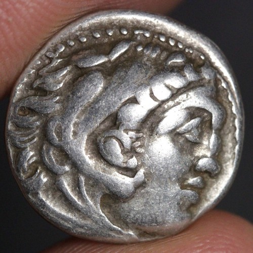 Alexander the Great Coin Ancient Greek Silver Drachm 310BC Zeus Teos Hercules