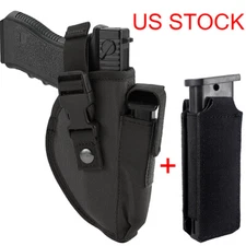 Tactical OWB Belt Pistol Holster Gun Holder Handgun Packet with Magazine Pouch